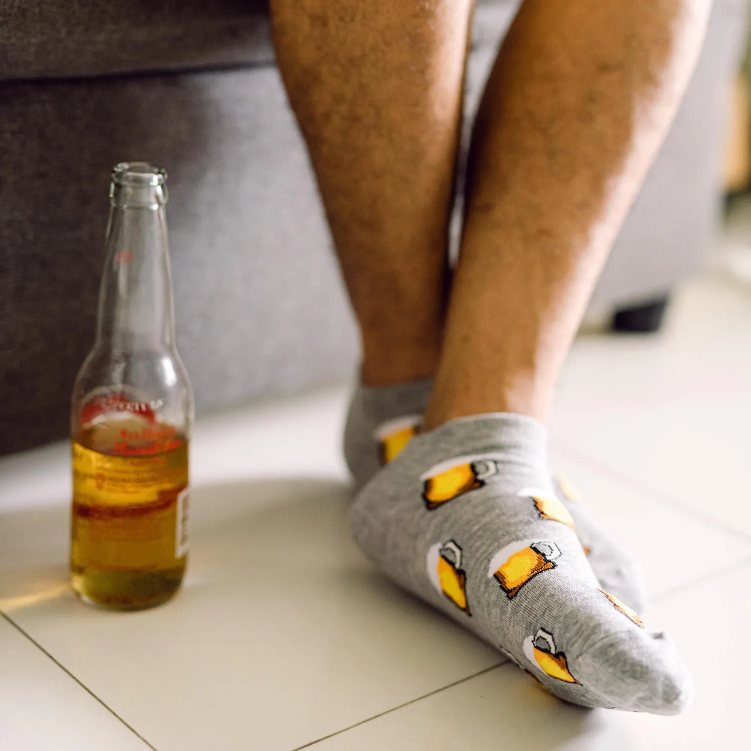 Beer Printed Ankle Socks
