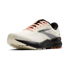 Brooks Women’s Ghost 16 Neutral Running Shoe - Ecru/Orange/Black - 8 Medium