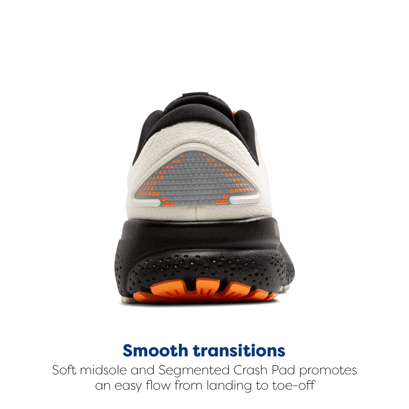 Brooks Women’s Ghost 16 Neutral Running Shoe - Ecru/Orange/Black - 8 Medium