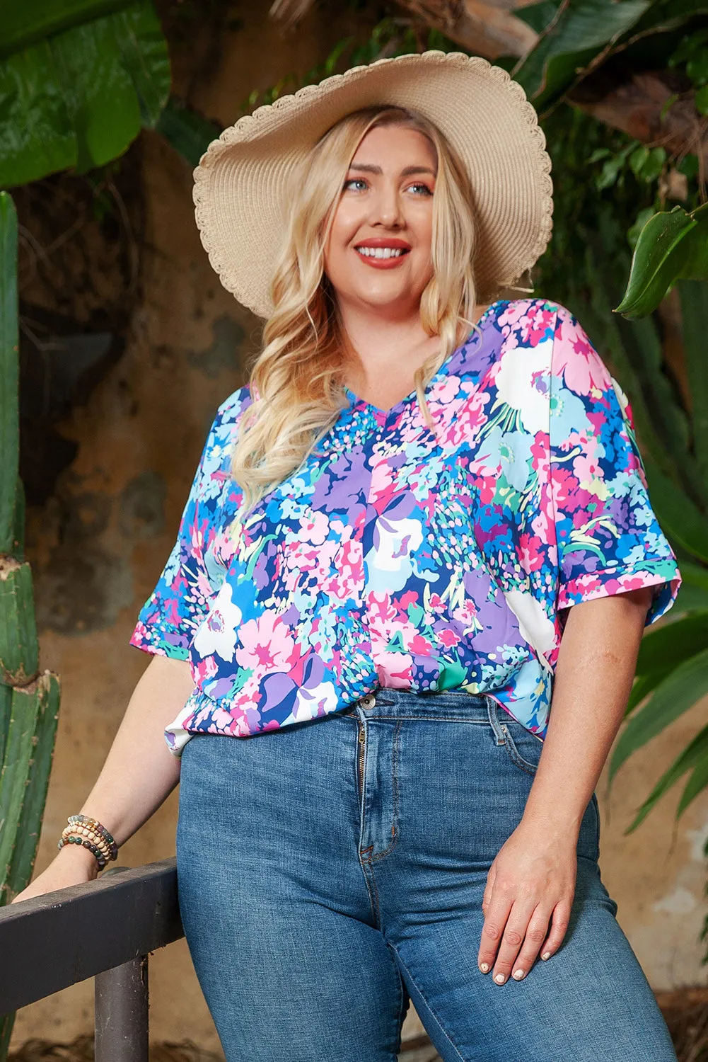 Dolman Sleeve Plus Size Blouse