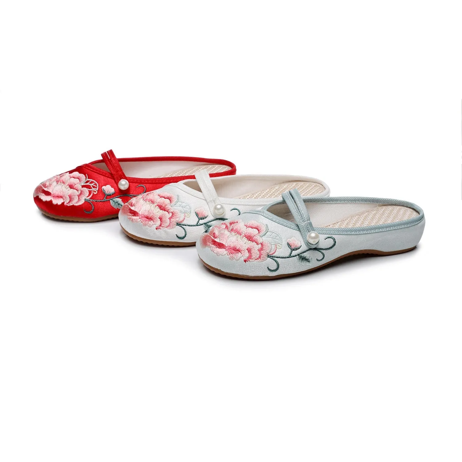 Head Buckle National Style Embroidered Daily Home Cotton Canvas Shoes
