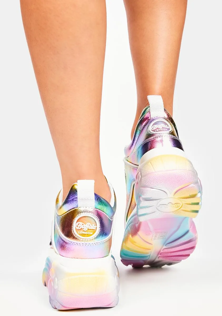 Pastel Metallic Classic Low Platform Sneakers