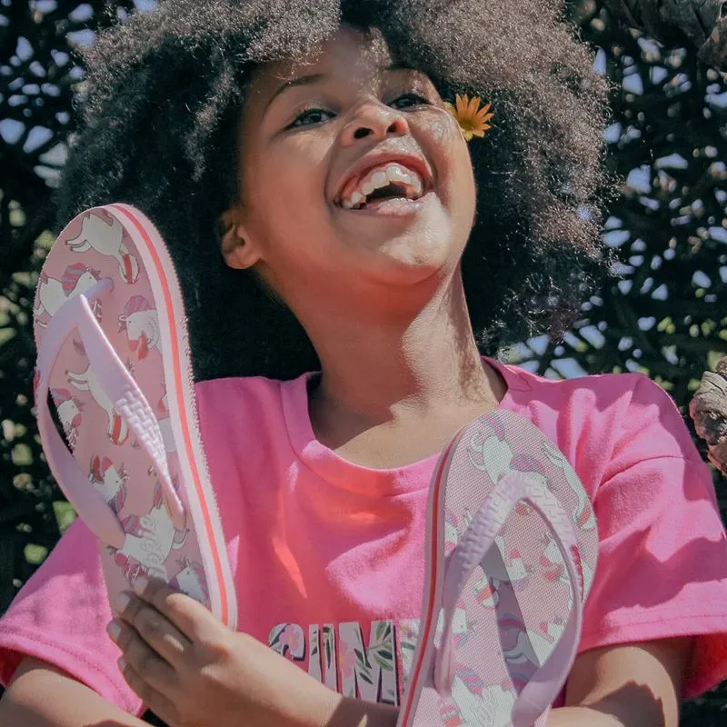 Plakkie Unicorn Pink Kids Flip Flops