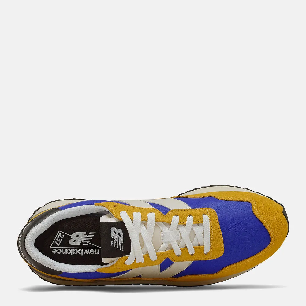Scarpe Uomo NEW BALANCE Sneakers 237 in Suede e Nylon colore Cobalt Blue e Giallo