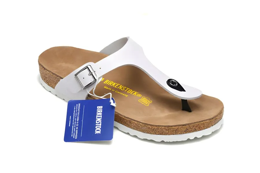 Wide Bk Thong Sandals Flip-flops in Dark Blue with Cork Footbed
