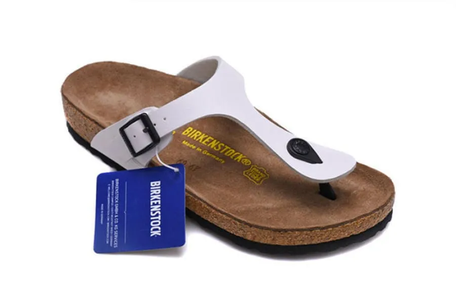 Wide Bk Thong Sandals Flip-flops in Dark Blue with Cork Footbed