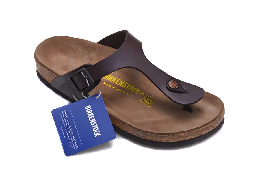 Wide Bk Thong Sandals Flip-flops in Dark Blue with Cork Footbed